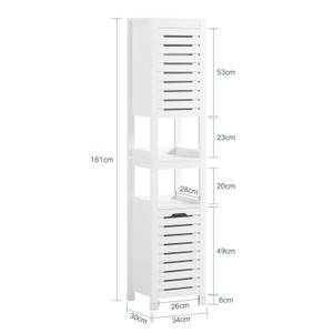 Hochschrank BZR59-W Weiß - Holzwerkstoff - 37 x 22 x 90 cm