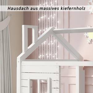 Kinderbett Thalassas Ⅴ Weiß - Holzwerkstoff - Metall - Massivholz - 96 x 154 x 204 cm