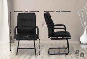 Chaise salle à manger Sievert Lot de 2 Noir - Cuir synthétique - 58 x 100 x 66 cm