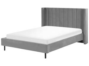 Lit double VILLETTE Noir - Gris - Largeur : 165 cm