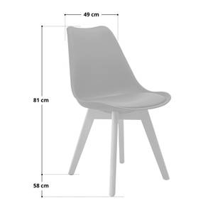 Esszimmerstühle MATS 2er Set in Weiß Weiß - Kunstleder - 49 x 81 x 58 cm