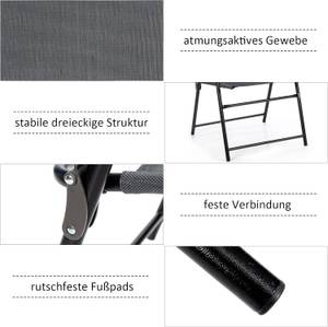 Outdoor-Klappstühlen AB92933DE(4er Set) Grau - Metall - 63 x 92 x 59 cm