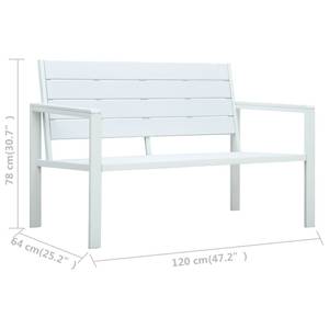 Gartenbank Weiß - Metall - Kunststoff - 120 x 78 x 120 cm