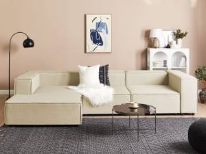 Modulsofa APRICA Beige - Schwarz - Breite: 326 cm - Armlehne davorstehend links - Ecke davorstehend rechts