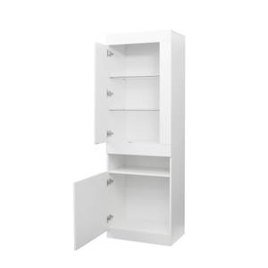 Highboard Neptunus Ⅴ Weiß - Holzwerkstoff - Glas - Metall - 40 x 180 x 50 cm