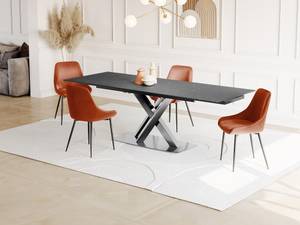 Table extensible THYLIA Noir - Pierre - 90 x 76 x 240 cm