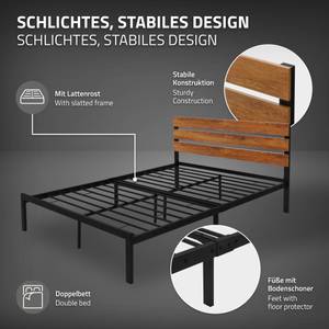 Metallbett mit Matratze 148 x 88 x 205 cm - Mit Lattenrost - Mit Lattenrost & Matratze