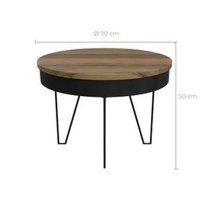 Table basse Kiara Noir - Bois massif - 70 x 45 x 70 cm