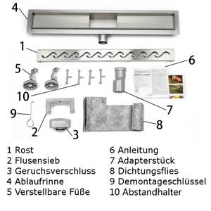 Aica Duschrinne 60cm mit Siphon Tiefe: 60 cm