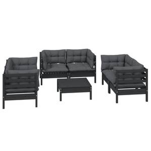 Garten-Lounge-Set Schwarz