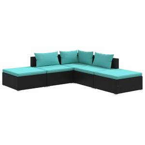 Salon de jardin (lot de 5) 3013632-3 Noir - Bleu - Bleu clair