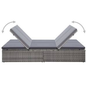 Gartenliege Grau - Polyrattan - 120 x 31 x 194 cm