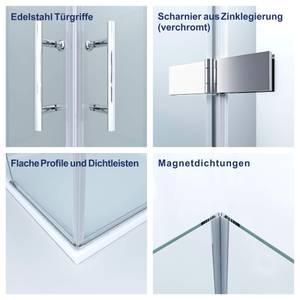 Eckdusche mit doppelten Falttüren 70 x 120 cm