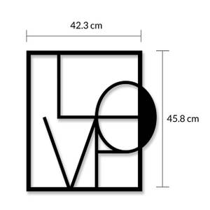 Wall Art Love Marron - Métal - 43 x 46 x 2 cm