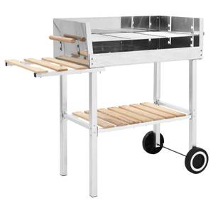 Barbecue sur chariot 47850 Argenté - Métal - 44 x 89 x 105 cm