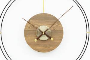 Horloge murale design THE SUN. Marron - Bois manufacturé - 80 x 80 x 3 cm