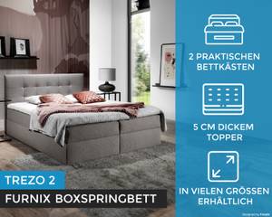 Boxspringbett TREZO 2 160 LS98 Grau Grau - Holzwerkstoff - 166 x 104 x 206 cm