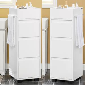 Meuble Bas de salle de bain BZR29-W Blanc - Bois manufacturé - 30 x 90 x 30 cm