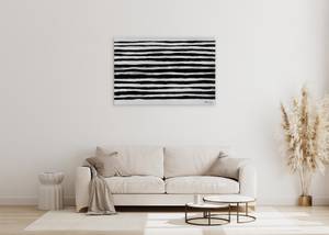 Tableau peint Two Sides of Life Noir - Blanc - Bois massif - Textile - 120 x 80 x 4 cm