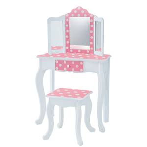 Gisele KinderSchminktisch mit Hocker Pink - Weiß - Holzwerkstoff - Massivholz - 30 x 100 x 60 cm