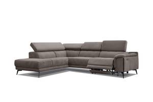 5-Sitzer Ecksofa Matera mit Relax Taupe - Ecke davorstehend links