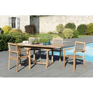 Gartenmöbel 4/6 Personen Teak Braun - Massivholz - Holzart/Dekor - 90 x 75 x 120 cm