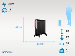 Heizkörper MR2000B Schwarz - Breite: 55 cm