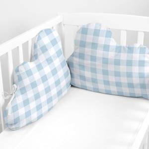 Vichy Tour de lit forme 60x40 cm Bleu Bleu - Textile - 1 x 60 x 40 cm