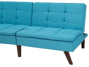 3-Sitzer Sofa RONNE Blau - Eiche Dunkel - Türkis