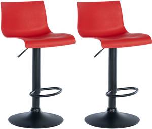 Tabouret de bar Branford Lot de 2 Rouge - Matière plastique