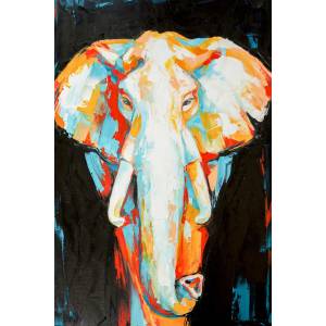 Tableau mural éléphant coloré 30 x 45 cm