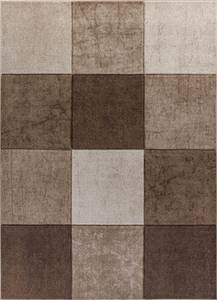 Tapis à Carreaux BARABOO Marron - Matière plastique - Textile - 200 x 1 x 275 cm