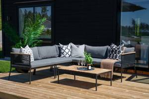 Lounge-Set Nettan 2-teilig Schwarz - Metall - 60 x 35 x 106 cm