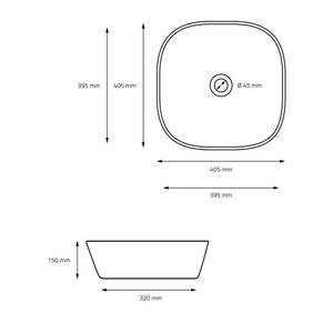 Waschbecken MONTEMERLO Schwarz - Keramik - Metall - 41 x 15 x 41 cm