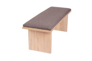 Sitzbank gepolstert 'Die Stilvolle' Braun - Grau - Holzwerkstoff - 45 x 48 x 125 cm