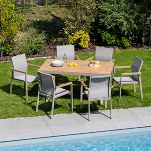 Gartenmöbelset WINDY Beige - Metall - 150 x 75 x 90 cm