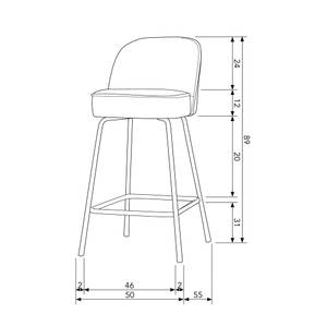 Barhocker Vogue Braun - Kunstleder - 50 x 89 x 55 cm