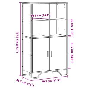 Highboard DE1363 Braun - Holzwerkstoff - 36 x 138 x 80 cm