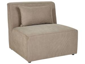 Sofa mit Ottomane LEMVIG 2-tlg Beige - Taupe - Mit Hocker - 1 Kissen - Tiefe: 83 cm