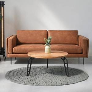 Couchtisch Manju Schwarz - Braun - Metall - Massivholz - Holzart/Dekor - 40 x 43 x 40 cm