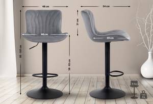 Tabourets de bar Linus Lot de 2 Gris lava