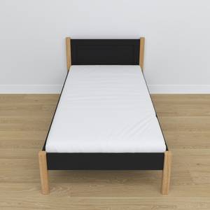 Einzelbett N02 Schwarz - Eiche - 90 x 200 cm