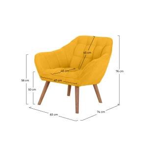 Fauteuil Simba Jaune - Textile - 83 x 76 x 74 cm