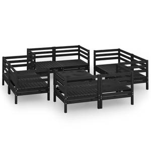 Garten-Lounge-Set Schwarz - Massivholz - Holzart/Dekor - 64 x 29 x 64 cm