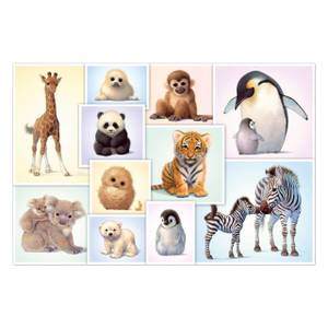 Puzzle Wildtierbabys 200 Teile Papier - 20 x 4 x 28 cm