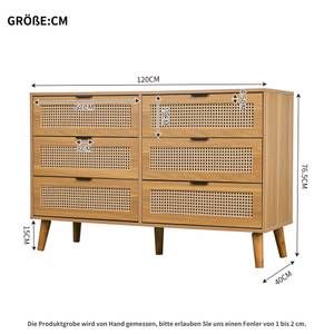 Buffet Coeus Ⅶ Marron - Bois manufacturé - Métal - Bois massif - Bois/Imitation - 40 x 77 x 120 cm