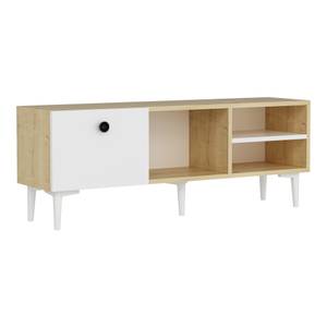 Meuble TV Nannestad effet chêne / blanc Marron - Bois manufacturé - 120 x 45 x 30 cm