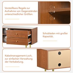 TV-Ständer Stilvoll Ⅲ Braun - Holzwerkstoff - Holz teilmassiv - 40 x 60 x 160 cm