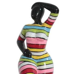 Statue femme multicolores H35 cm Porcelaine - 13 x 35 x 12 cm