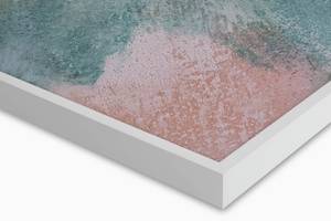 Acrylbild handgemalt Mosaik der Natur Pink - Türkis - Massivholz - Textil - 120 x 60 x 4 cm